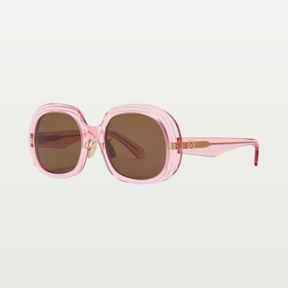 LOEWE Mini Anagram Steps Square sunglasses in Transparent Pink