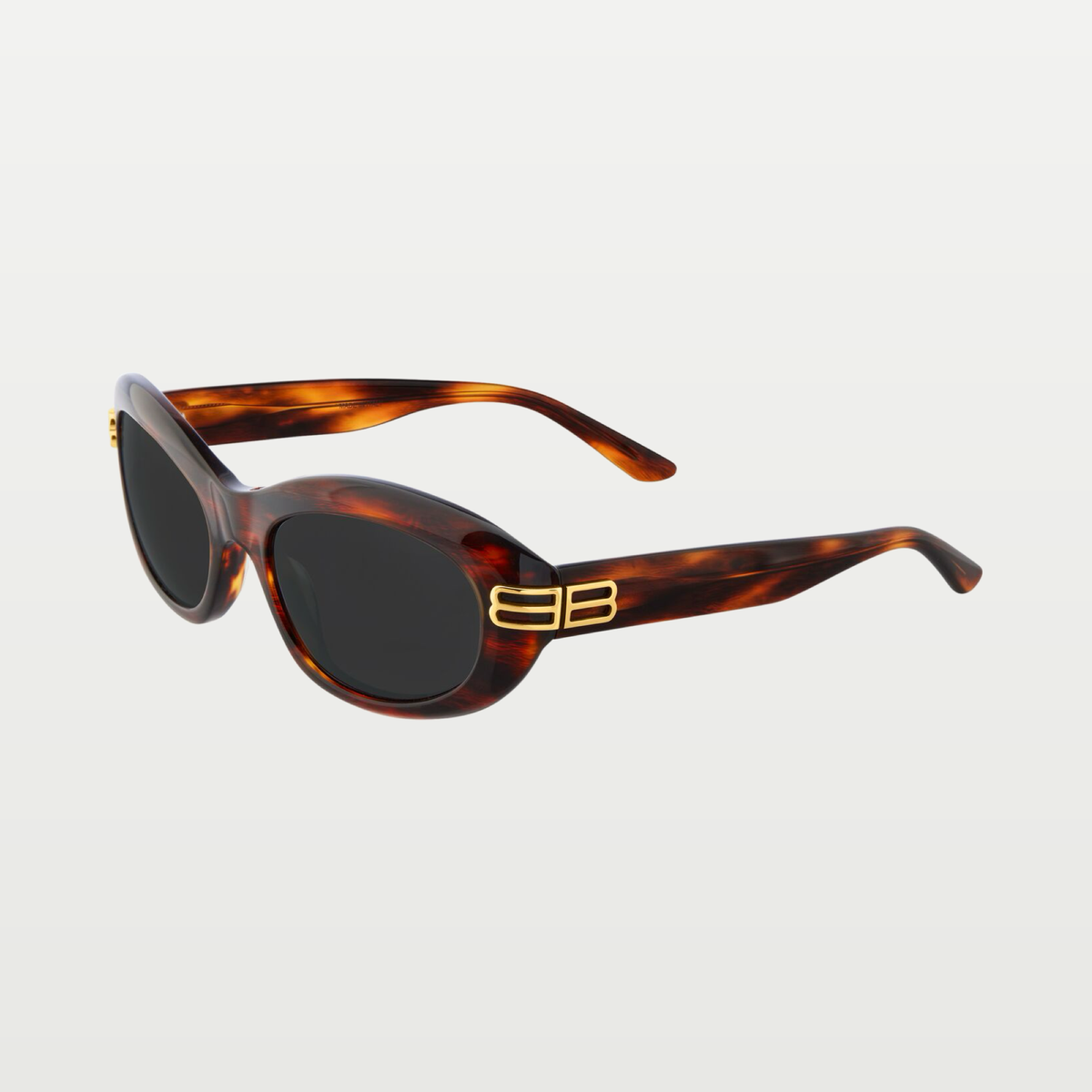 Balenciaga Casino Round Sunglasses in Brown Havana