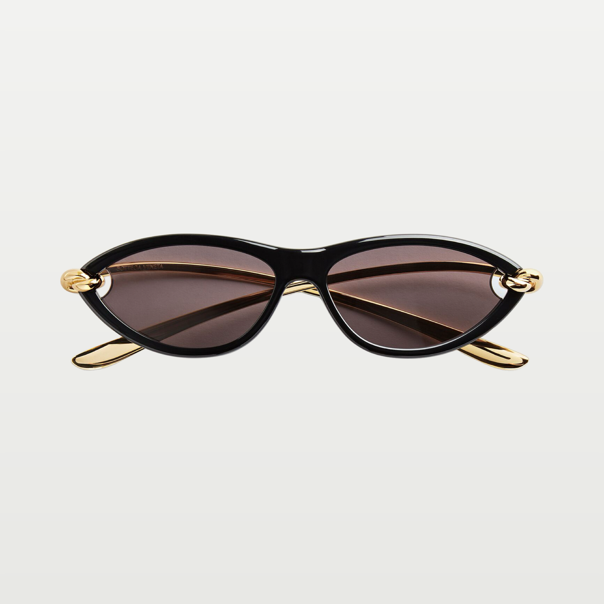 Bottega Veneta Knot Cat Eye Sunglasses in Black/gold/grey