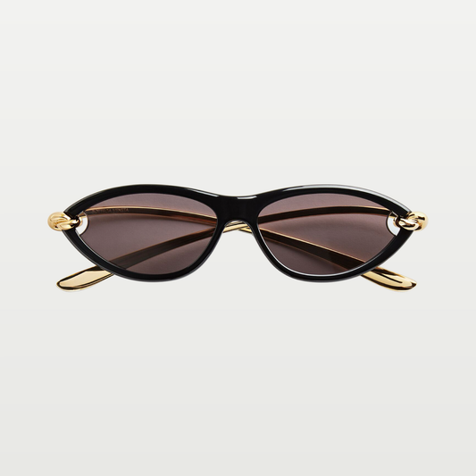 Bottega Veneta Knot Cat Eye Sunglasses in Black/gold/grey