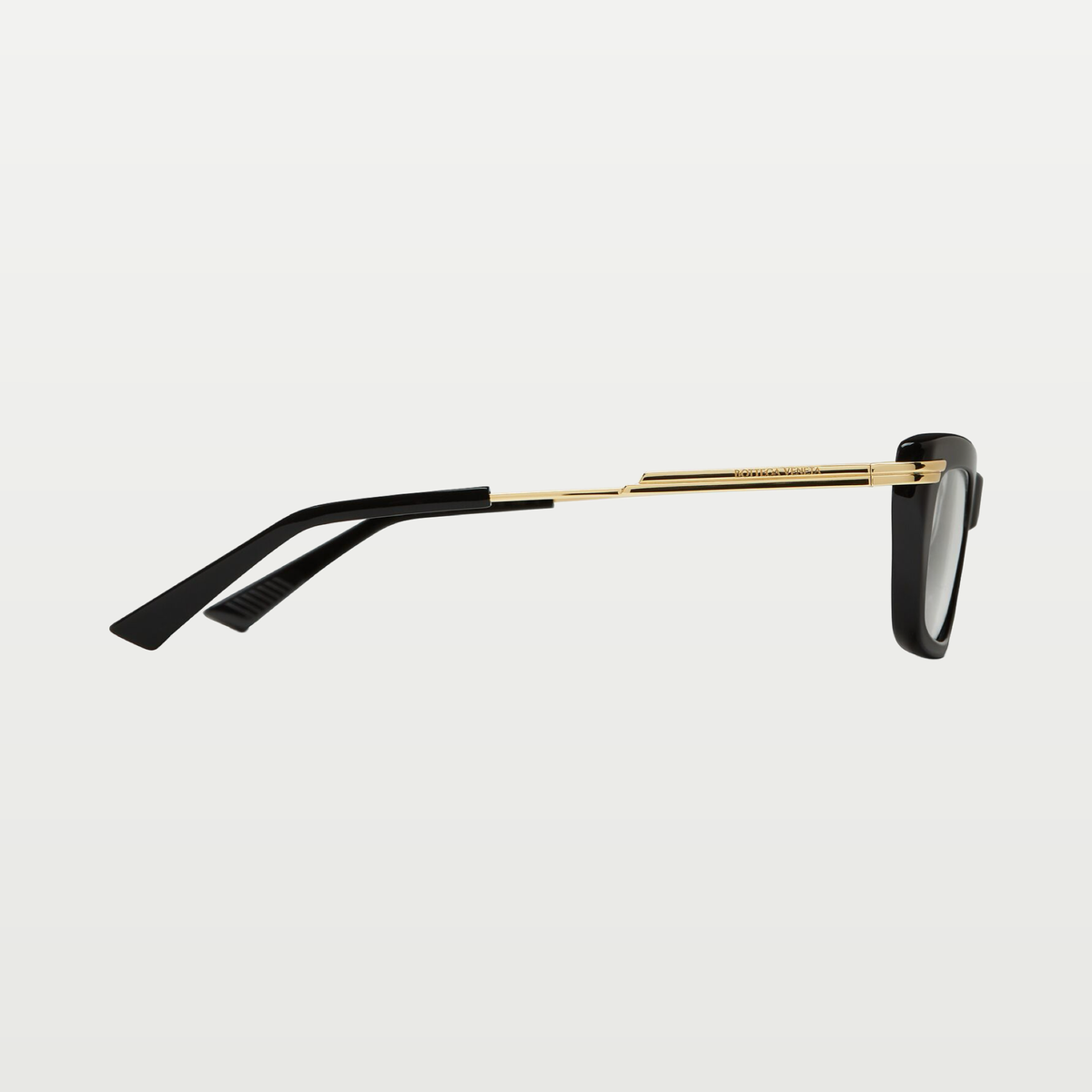 Bottega Veneta Women's Classic Rectangular Eyeglasses in Black/transparent