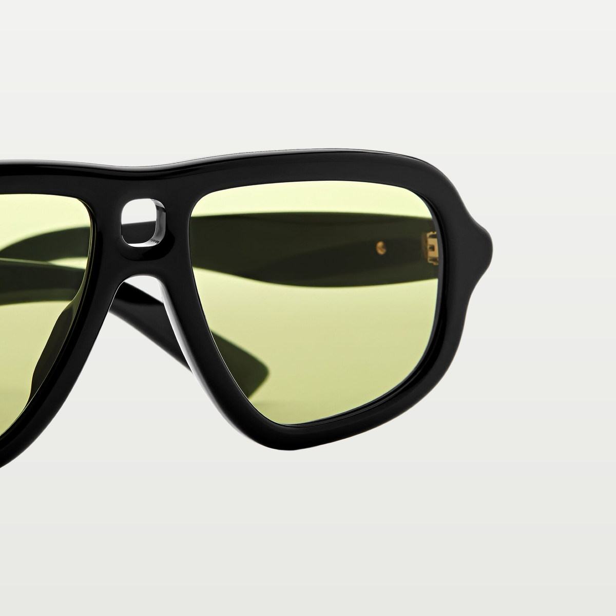 Bottega Veneta Sophia Ribbon Aviator Sunglasses in Black/green
