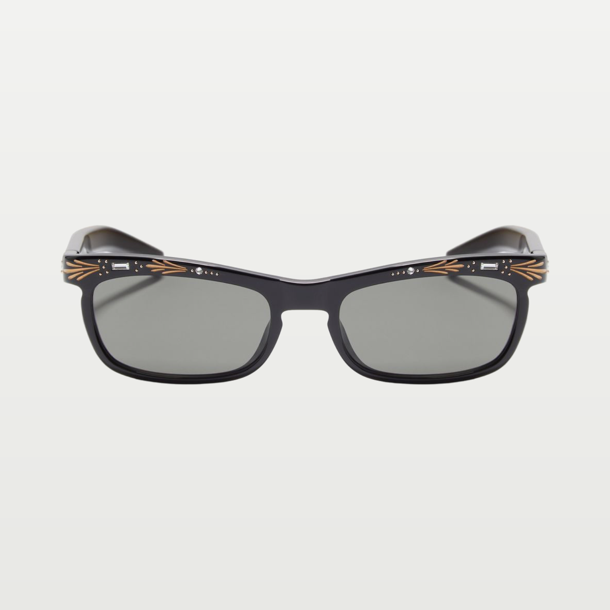 Valentino Rectangular Acetate Frames — BLACK/GRAY
