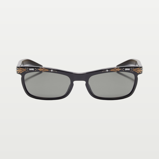 Valentino Rectangular Acetate Frames — BLACK/GRAY