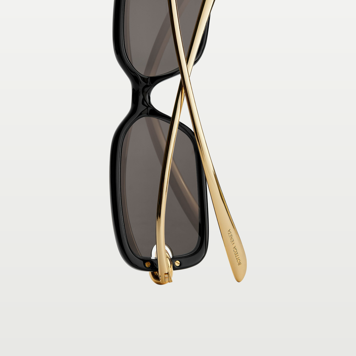 Bottega Veneta Knot Rectangular Sunglasses in Black/grey