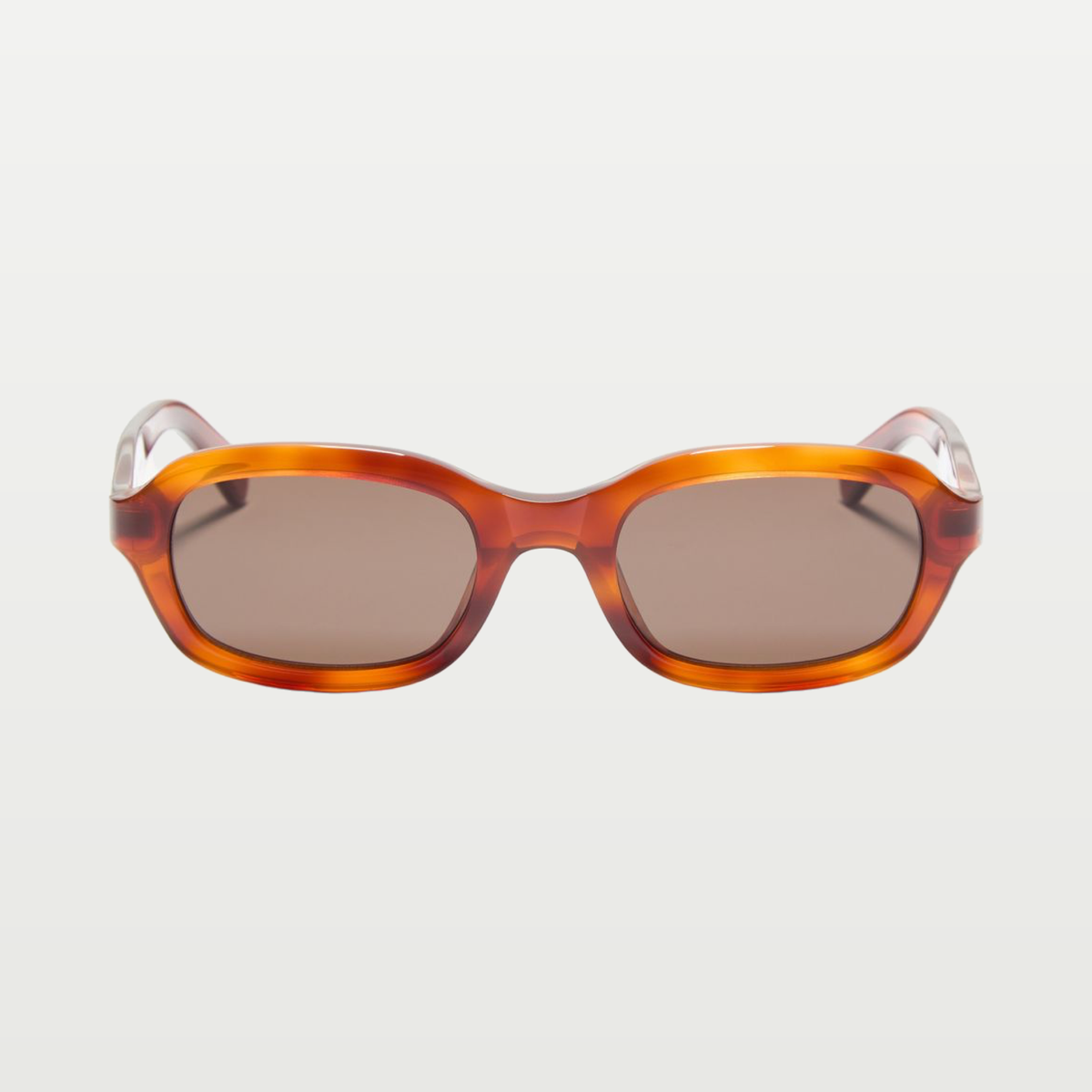 Valentino Rectangular Acetate Eyewear — HAVANA/BROWN