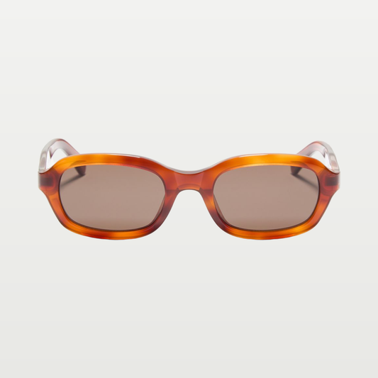 Valentino Rectangular Acetate Eyewear — HAVANA/BROWN