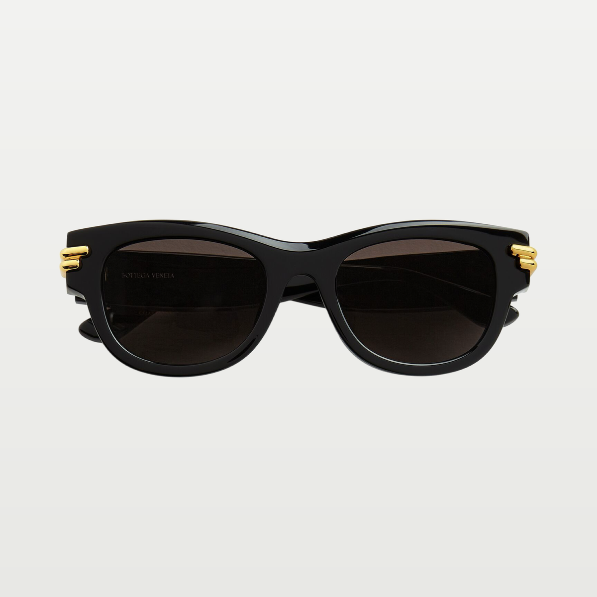 Bottega Veneta Mitre Square Sunglasses in Black/grey