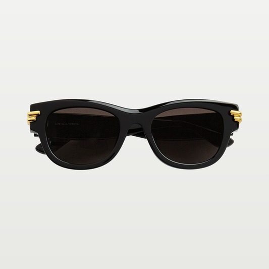 Bottega Veneta Mitre Square Sunglasses in Black/grey