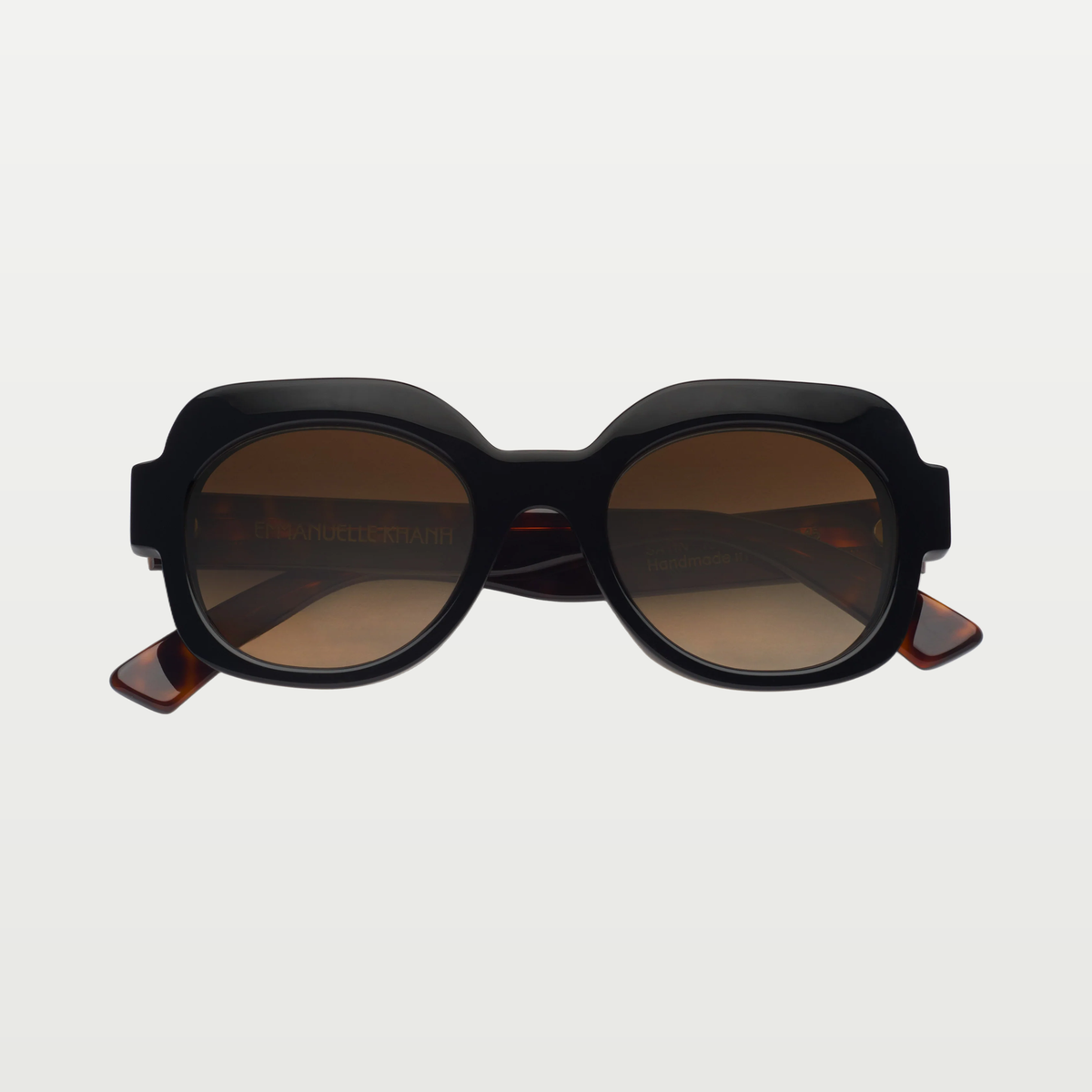 Emmanuelle Khanh Sunglasses SATIN — BLACK - DARK TORTOISE