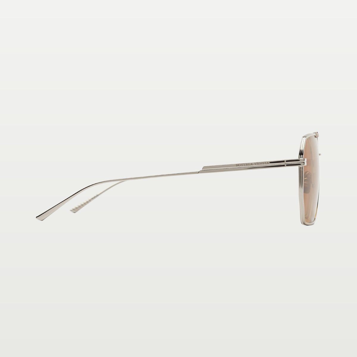 Bottega Veneta Men's Classic Aviator Sunglasses in Silver / Brown