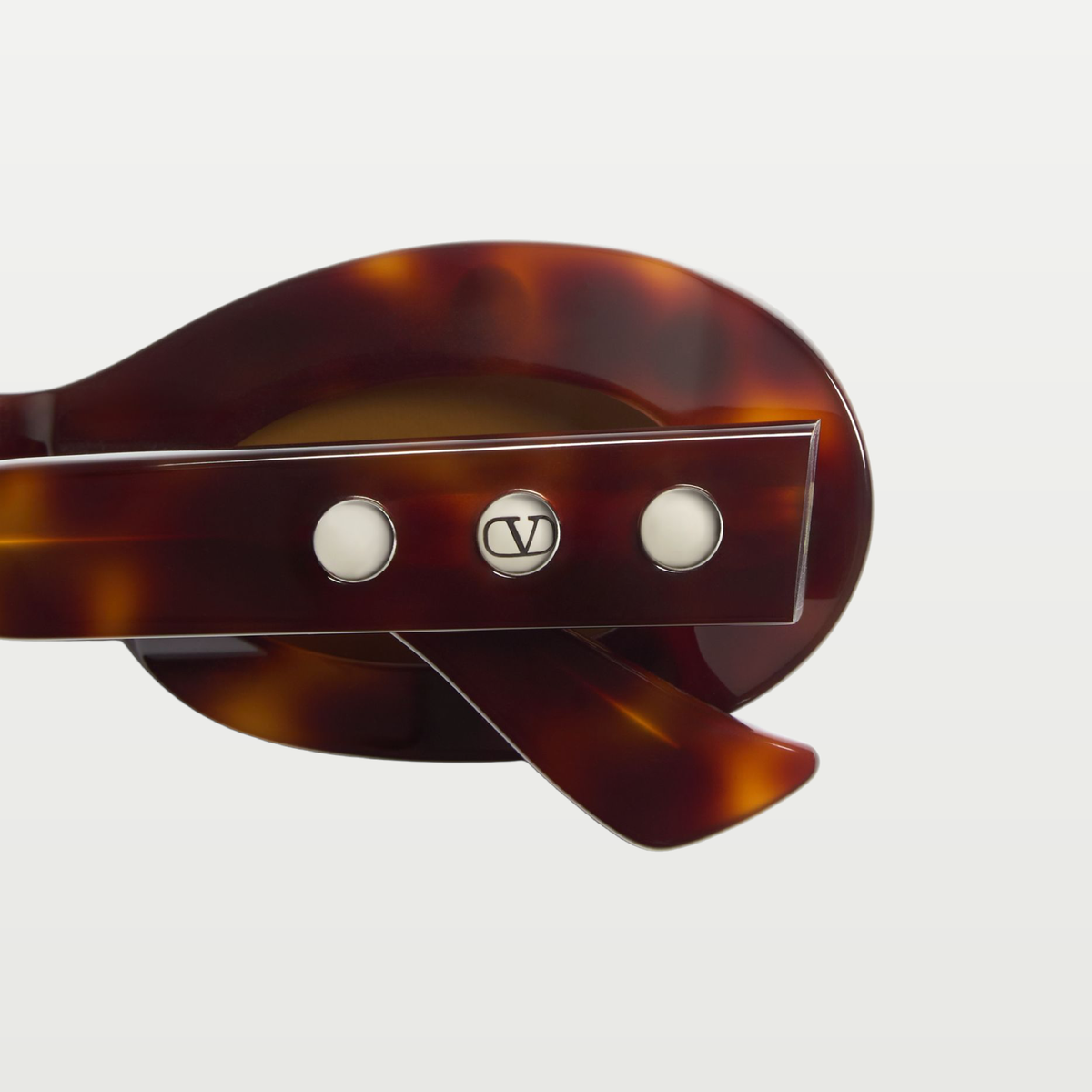 Valentino Oval Acetate Glasses — HAVANA/BROWN