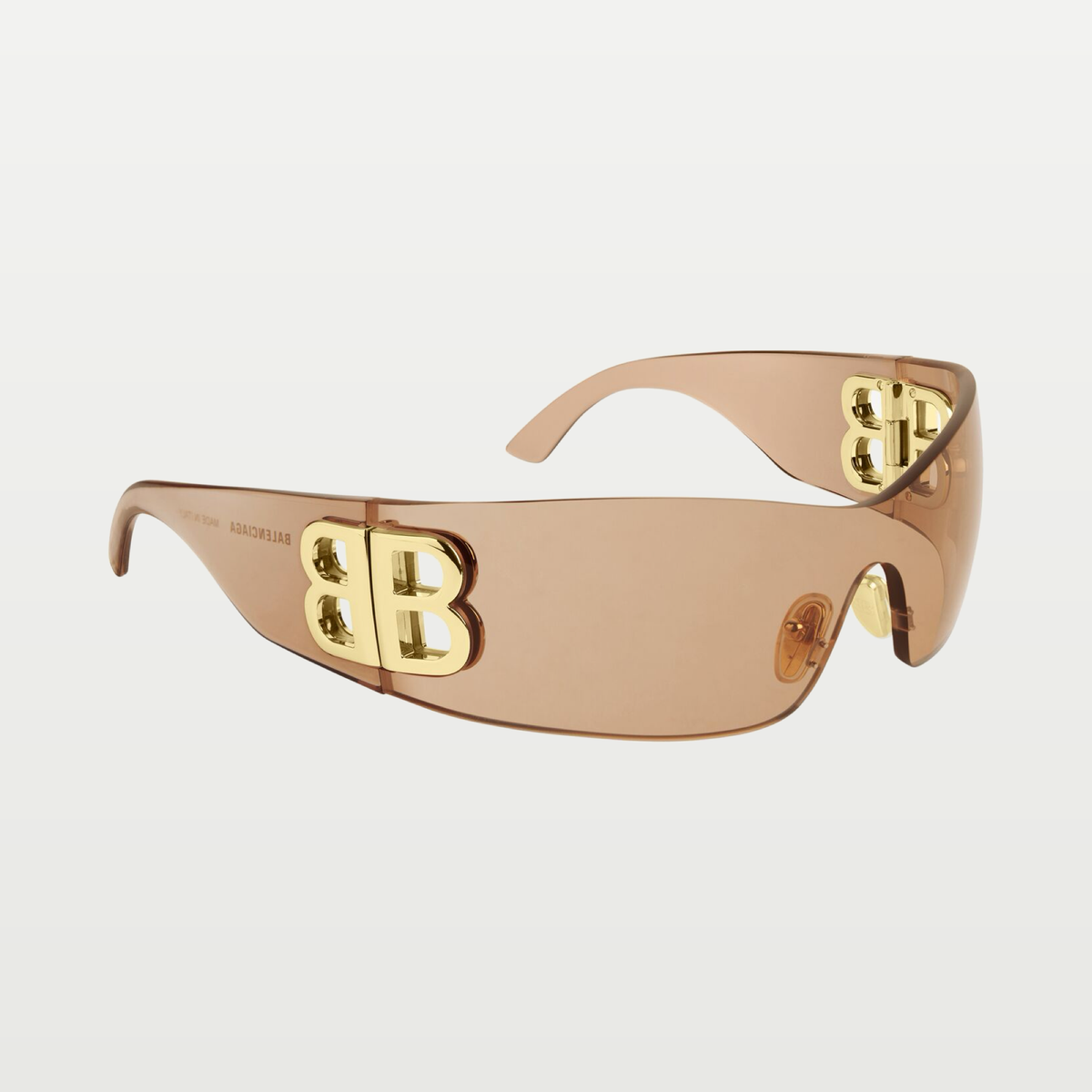 Balenciaga Bossy Mask Sunglasses in Light Brown