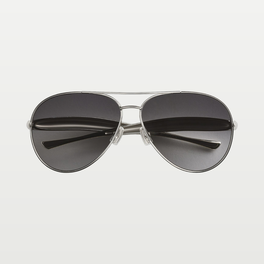 Bottega Veneta Sardine Aviator Sunglasses in Silver/silver/grey
