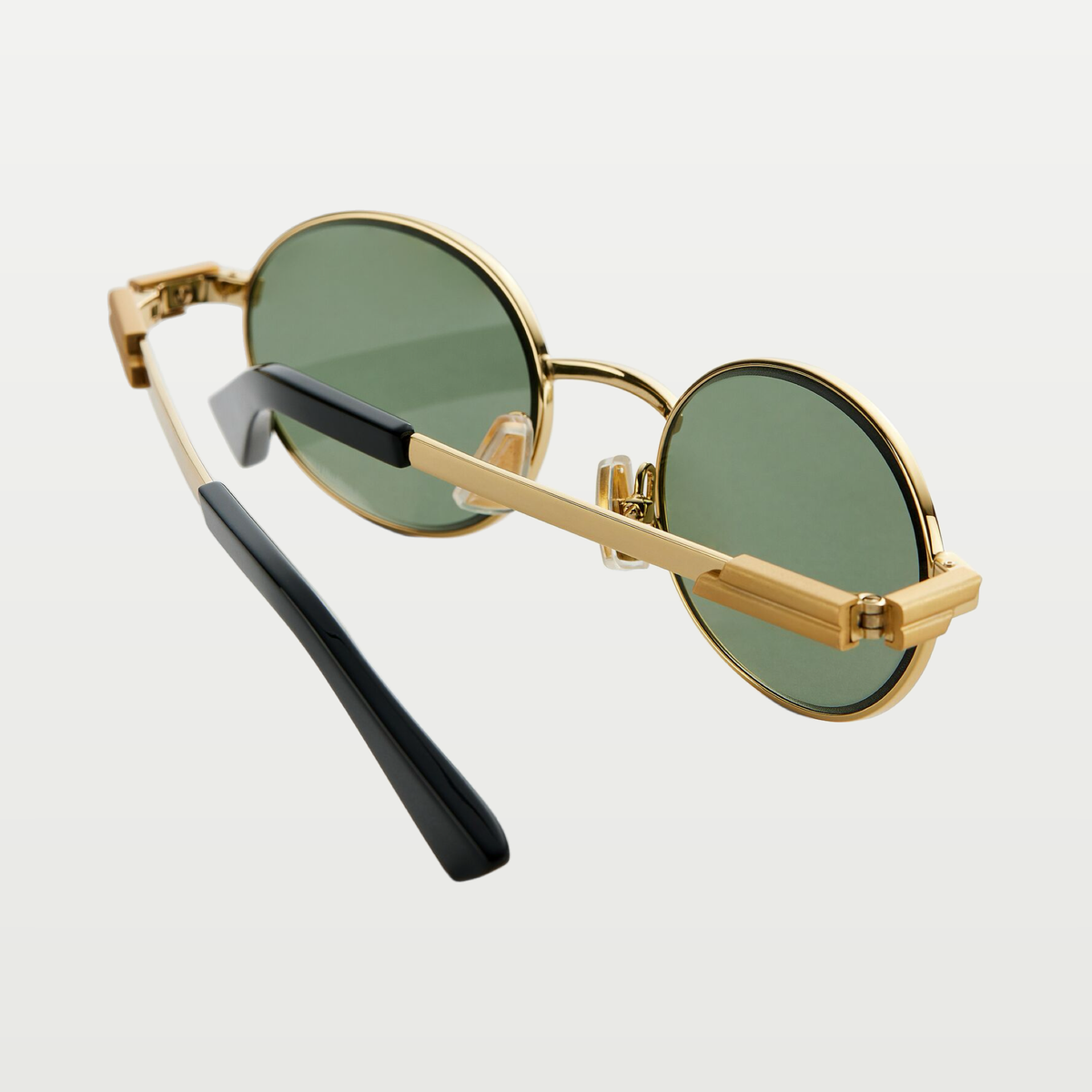 Bottega Veneta Classic Oval Sunglasses in Gold/green