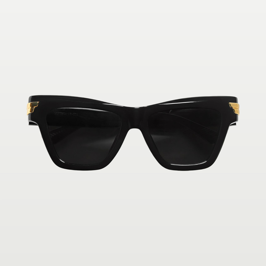 Bottega Veneta Mitre Cat Eye Sunglasses in Black/gray
