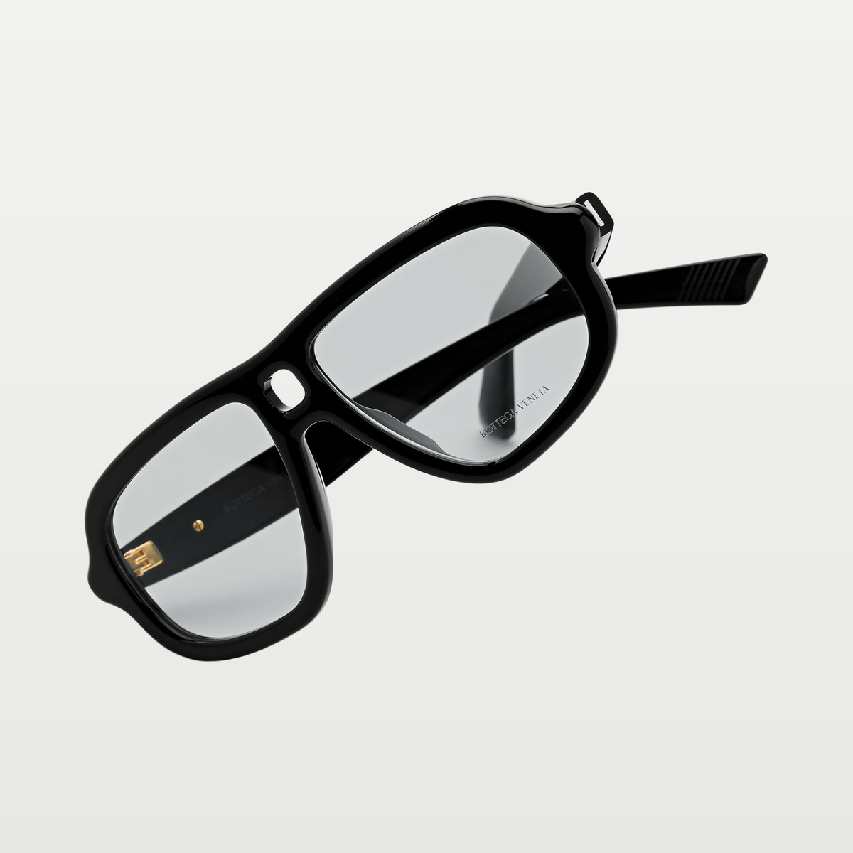 Bottega Veneta Sophia Ribbon Aviator Eyeglasses in Black/transparent