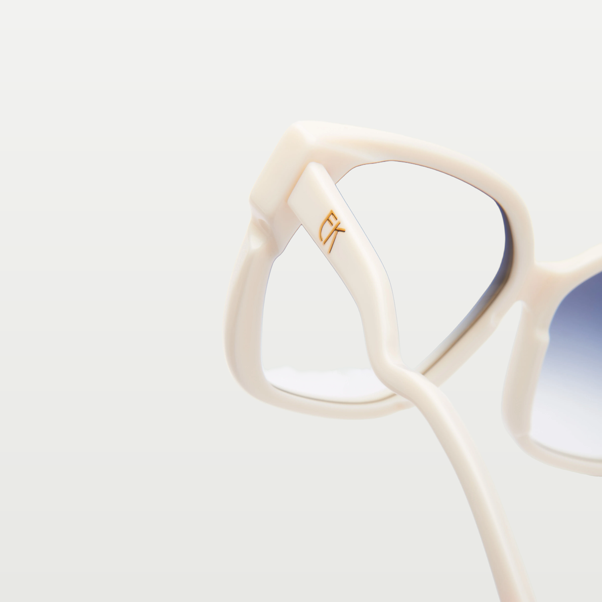 Emmanuelle Khanh Rectangular acetate sunglasses — ORGANIC IVORY