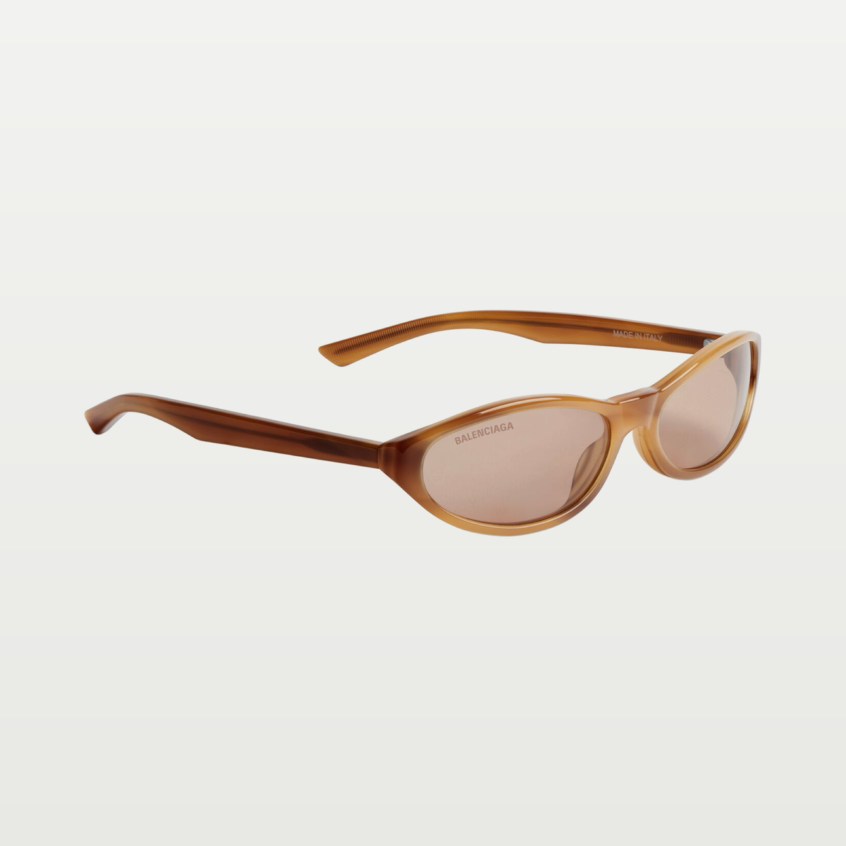Balenciaga Neo Round Sunglasses in Blond Striped Havana