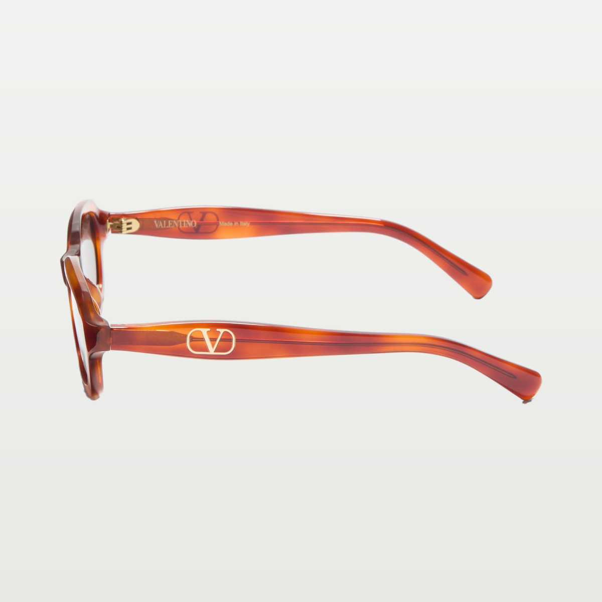 Valentino Rectangular Acetate Eyewear — HAVANA/BROWN