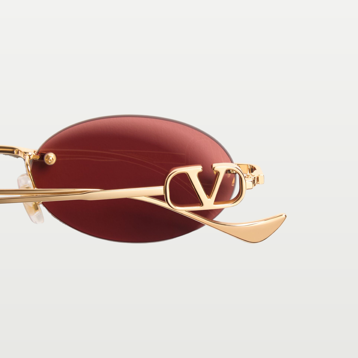 Valentino Geometric Metal Eyewear — GOLD/BROWN