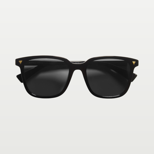 Bottega Veneta Soft Recycled Acetate Square Sunglasses in Black / Grey