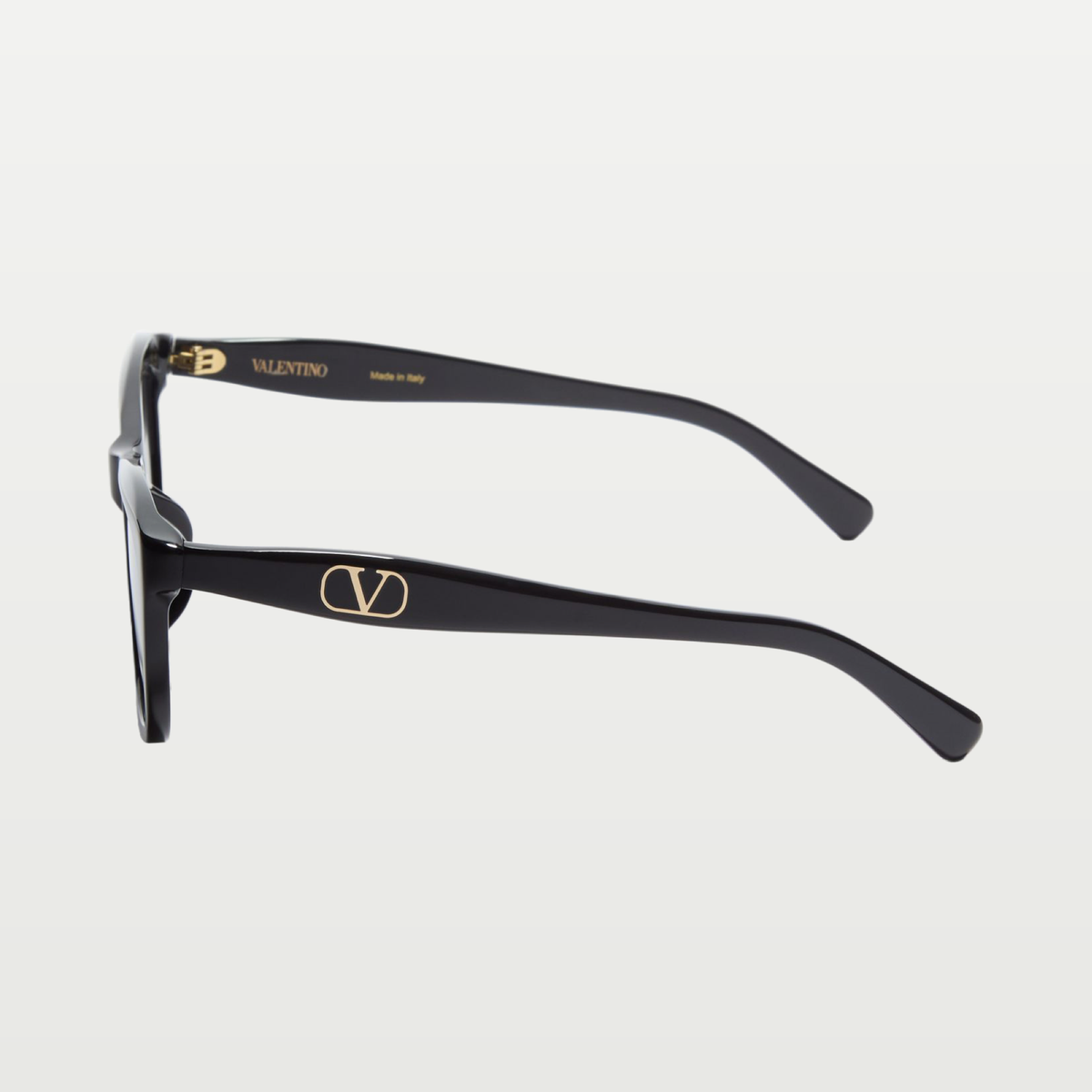 Valentino Rectangular Acetate Glasses — BLACK/GRAY