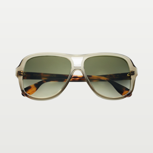 Emmanuelle Khanh Sunglasses ROMA — CRYSTAL OLIVE SCALLOP