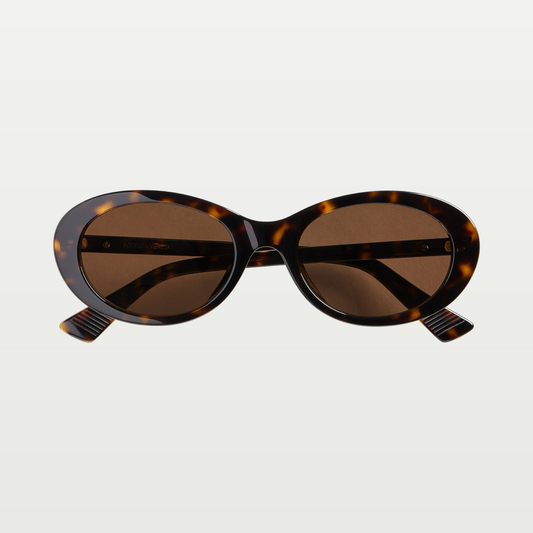 Bottega Veneta Classic Oval Sunglasses in Havana/brown