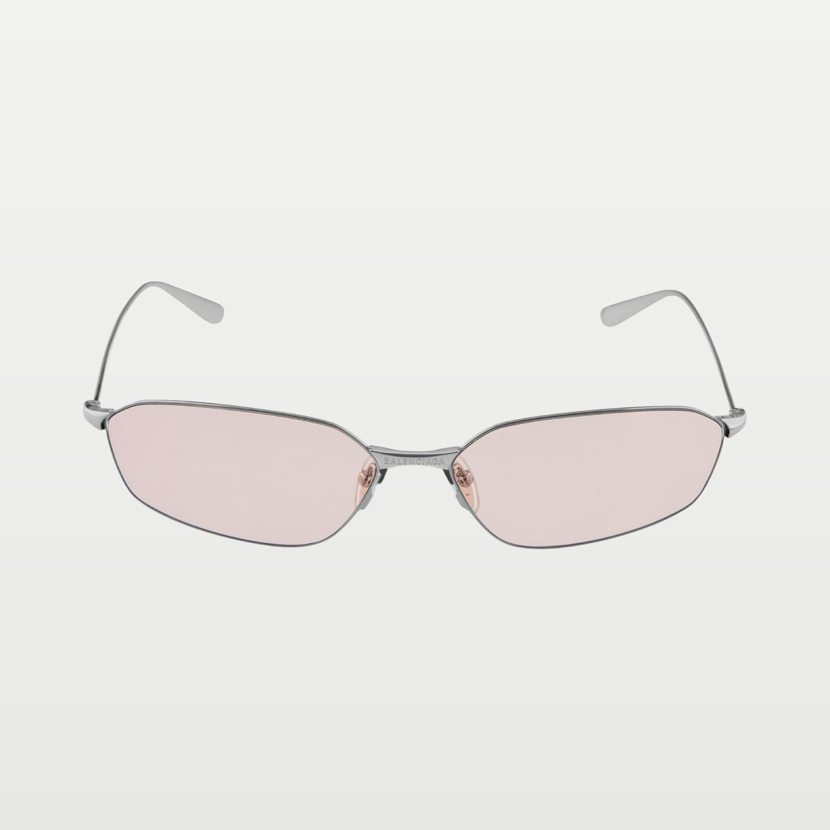 Balenciaga Invisible 2.0 Oval Sunglasses in Light Silver