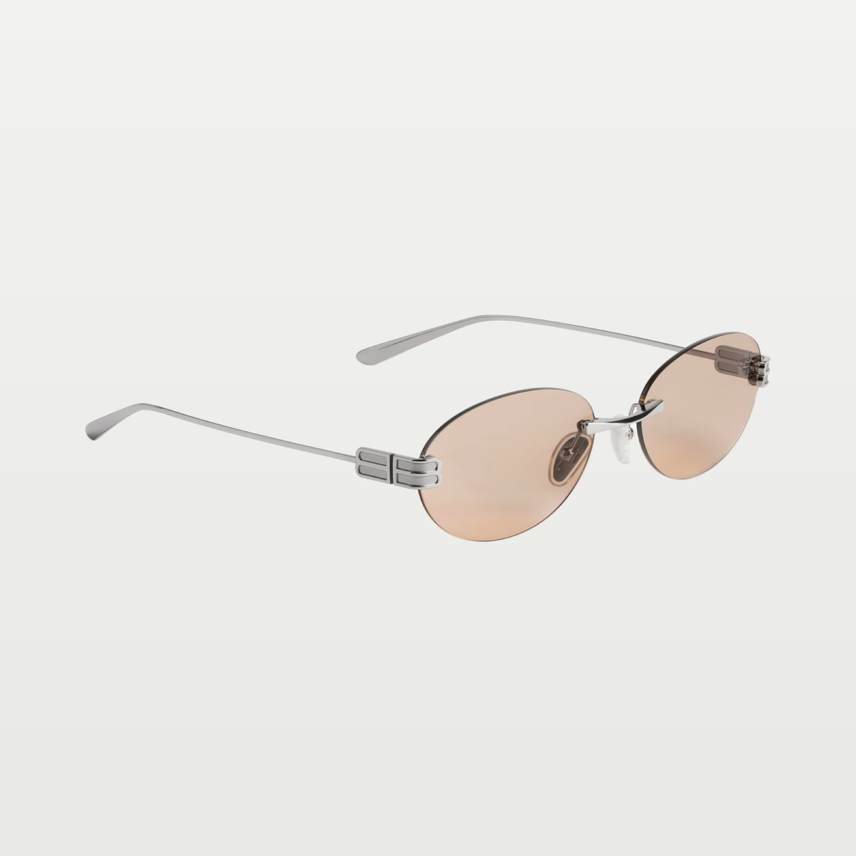 Balenciaga Gossip Oval Af Sunglasses in Dark Ruthenium/brown — Dark Ruthenium/Brown