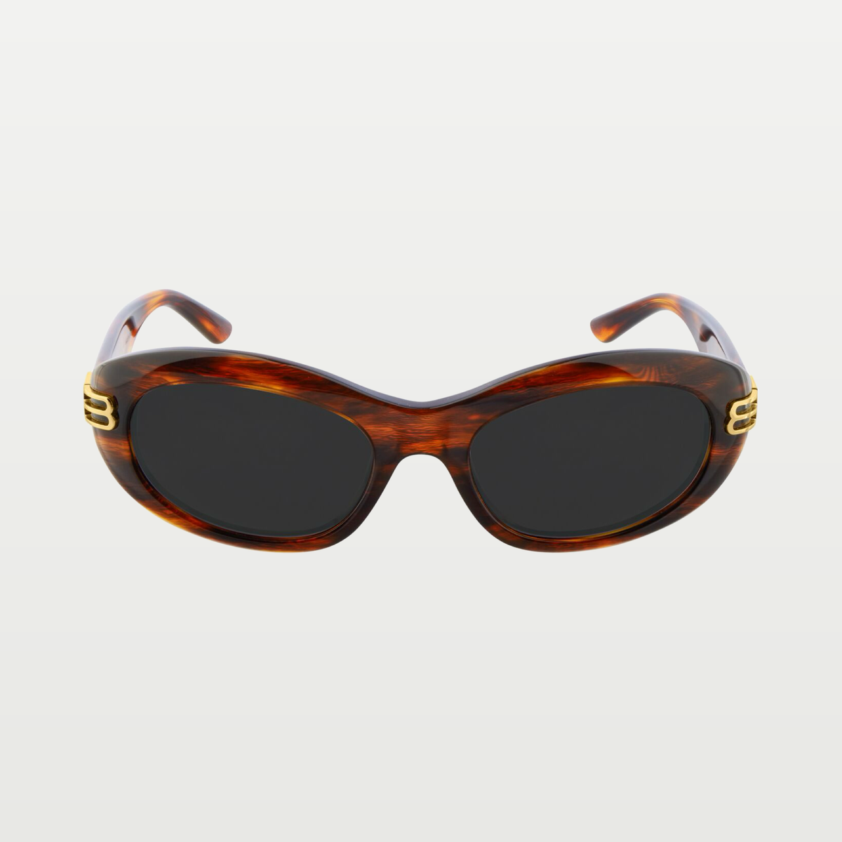 Balenciaga Casino Round Sunglasses in Brown Havana