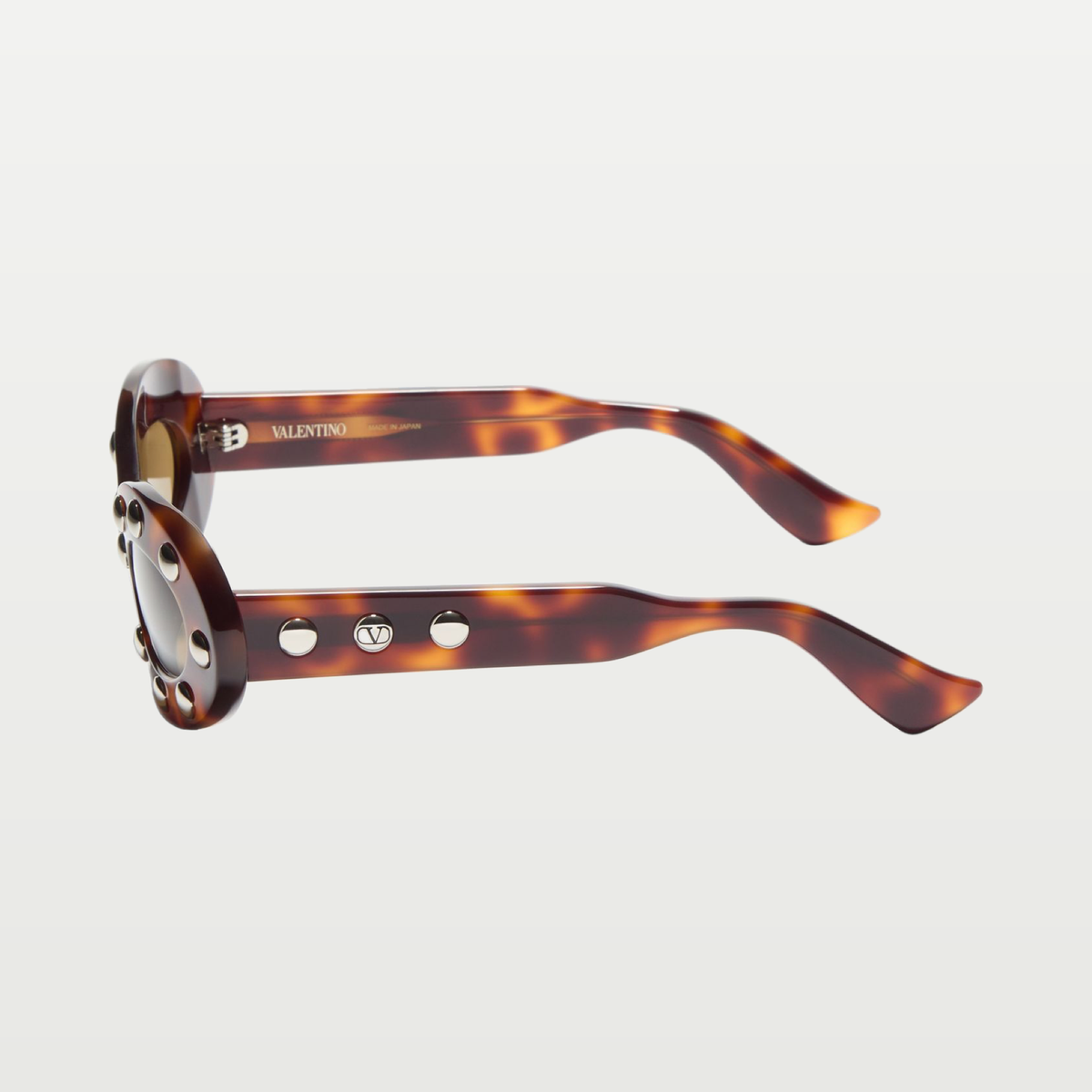 Valentino Oval Acetate Glasses — HAVANA/BROWN