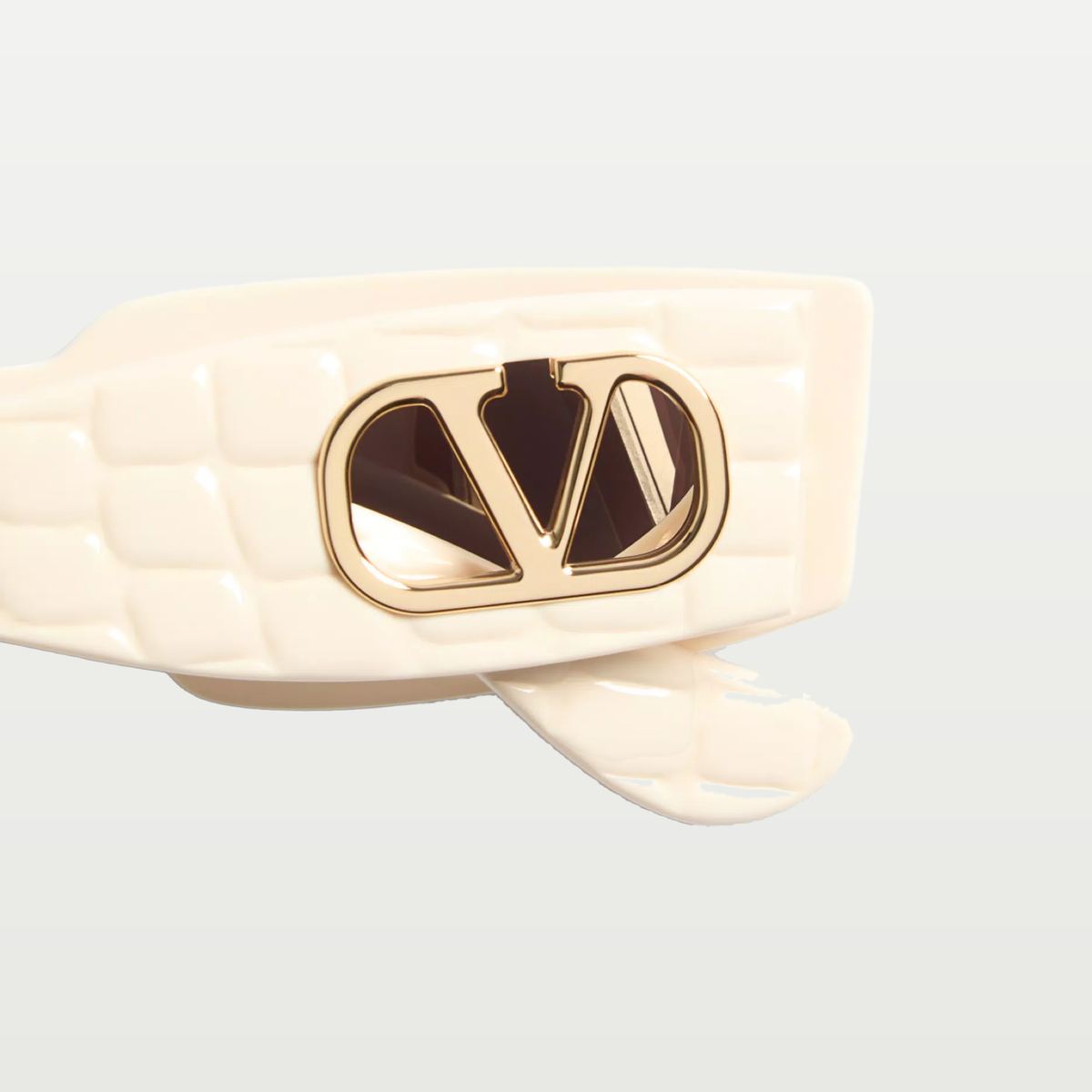 Valentino Rectangular Acetate Eyewear — IVORY/GRADIENT GRAY