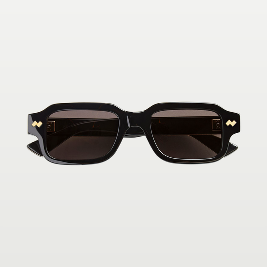 Bottega Veneta Intrecciato Rectangular Sunglasses in Black/grey
