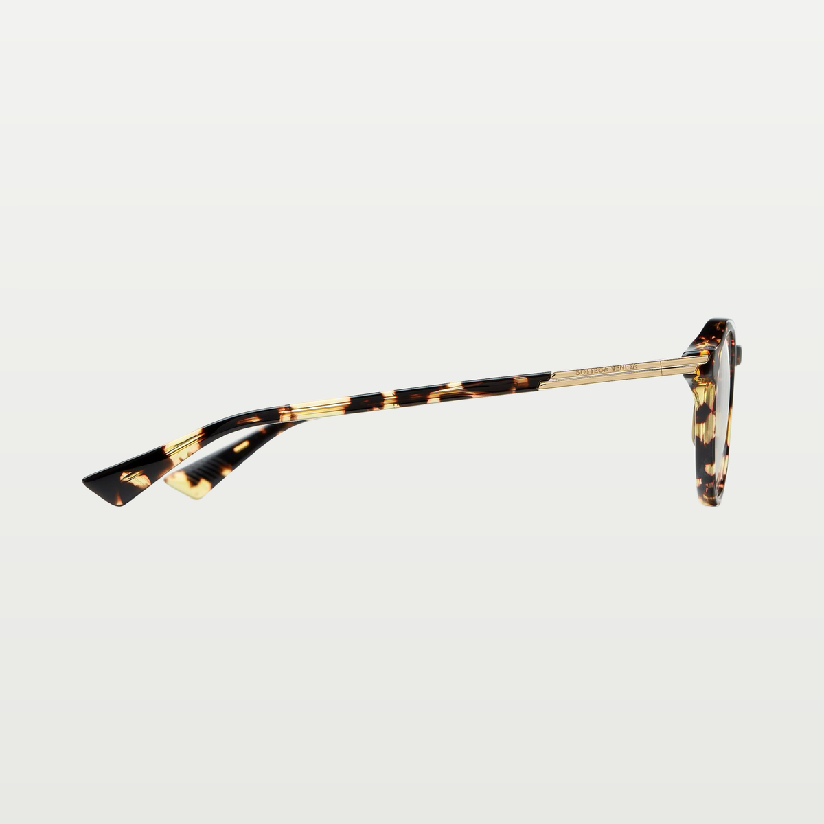 Bottega Veneta Men's Forte Recycled Acetate Panthos Eyeglasses in Havana/transparent