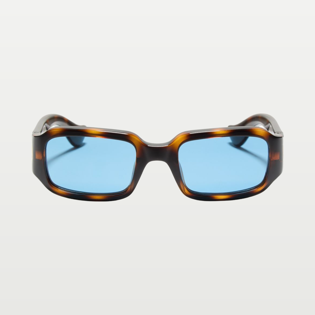 Valentino Rectangular Acetate Eyewear — HAVANA/BLUE