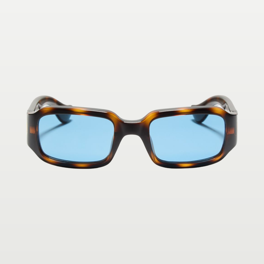 Valentino Rectangular Acetate Eyewear — HAVANA/BLUE