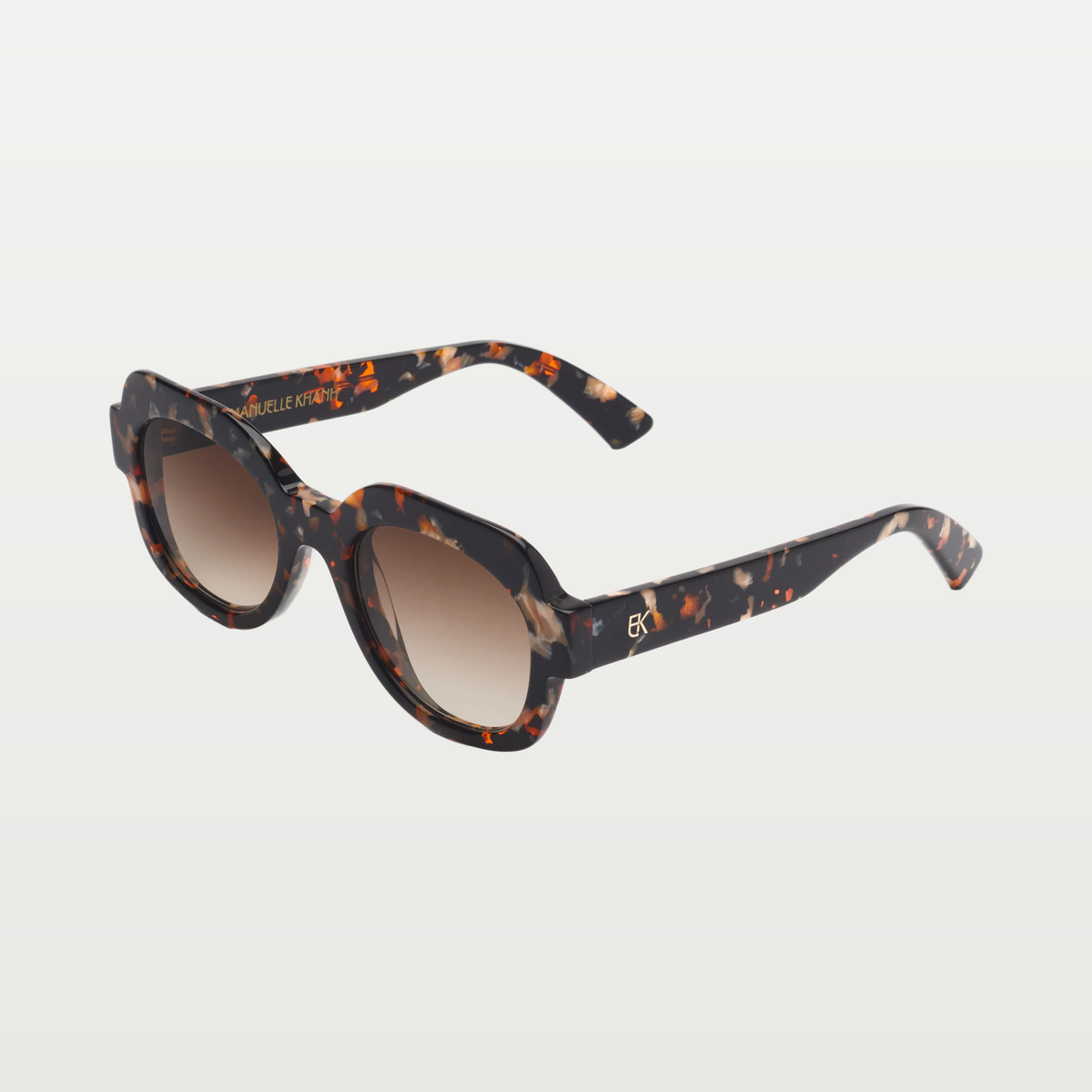 Emmanuelle Khanh Sunglasses SATIN — BLACK SHINE ORANGE PEARL