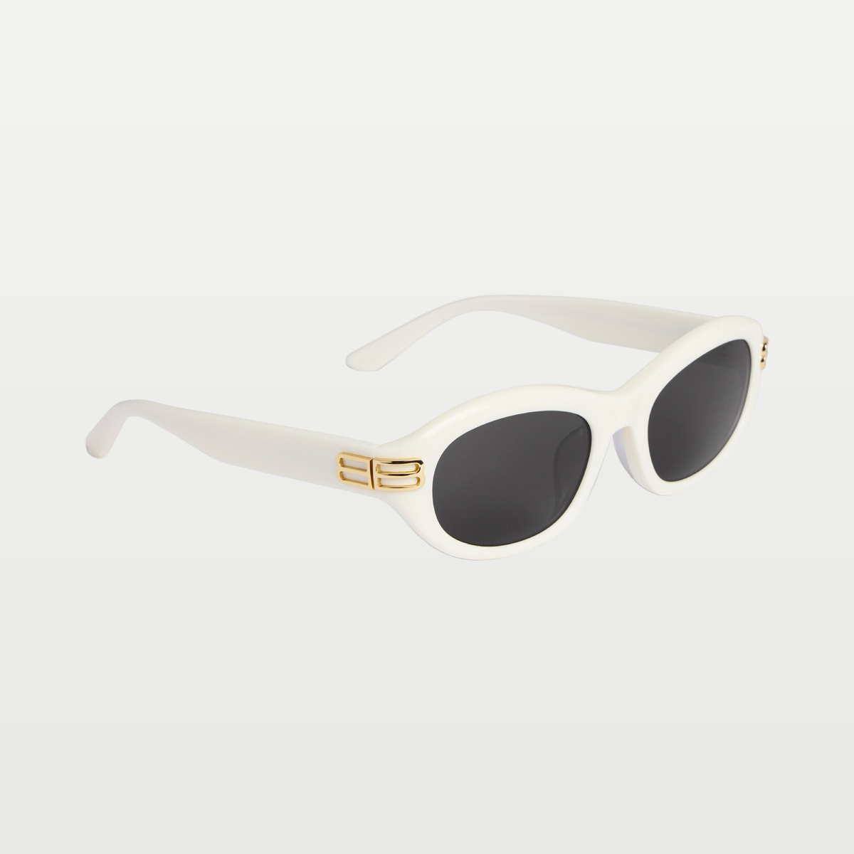 Balenciaga Women's Casino Round Af Sunglasses in Ivory Cream