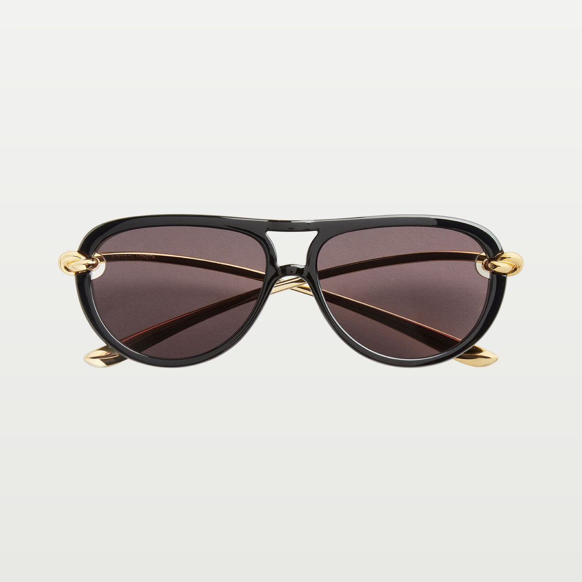 Bottega Veneta Knot Aviator Sunglasses in Black/grey
