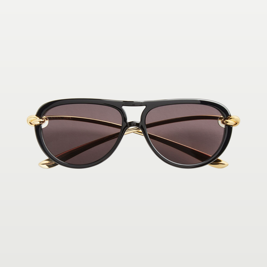Bottega Veneta Knot Aviator Sunglasses in Black/grey