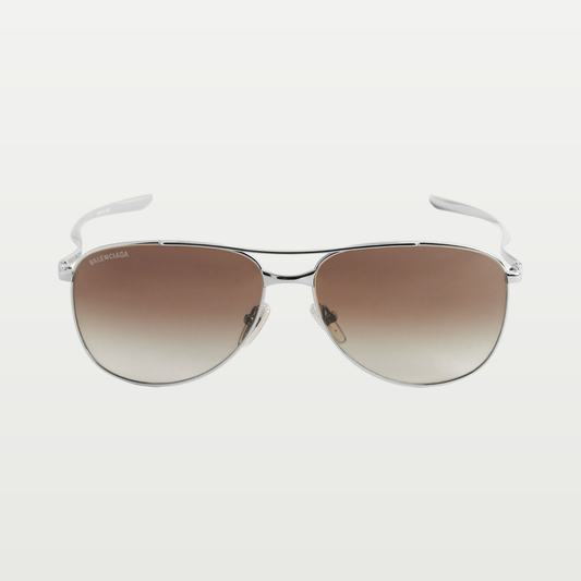 Balenciaga Men's Monday Pilot Sunglasses in Light Ruthenium
