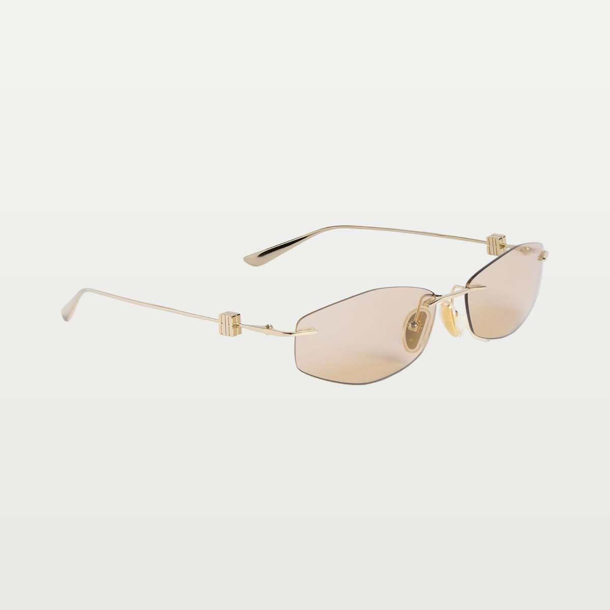 Balenciaga Women's Nano D-frame Sunglasses in Light Gold