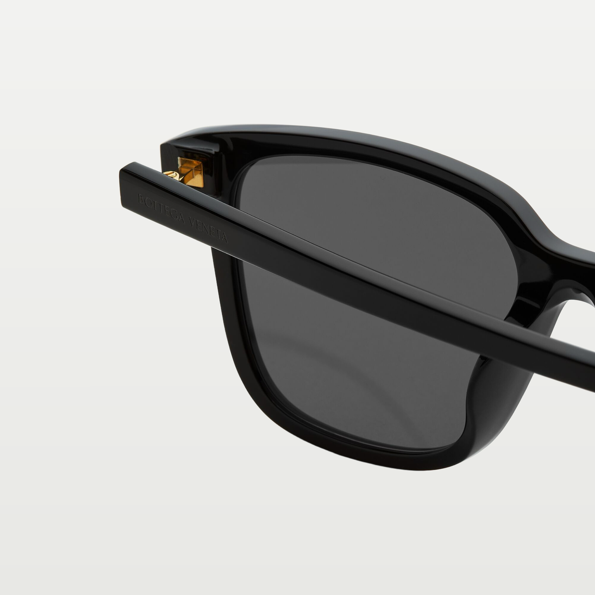 Bottega Veneta Soft Recycled Acetate Square Sunglasses in Black / Grey