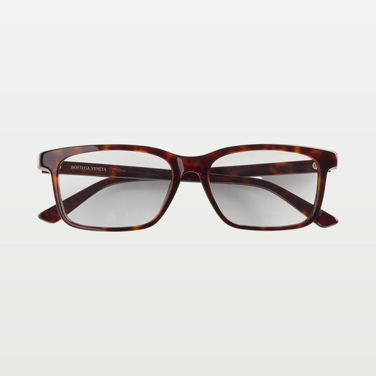 Bottega Veneta Classic Rectangular Eyeglasses in Havana/transparent
