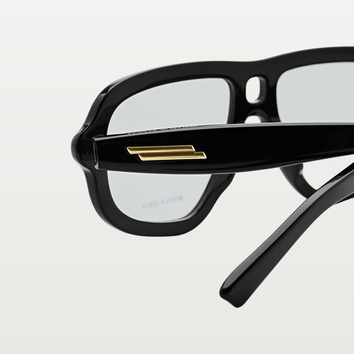 Bottega Veneta Sophia Ribbon Aviator Eyeglasses in Black/transparent