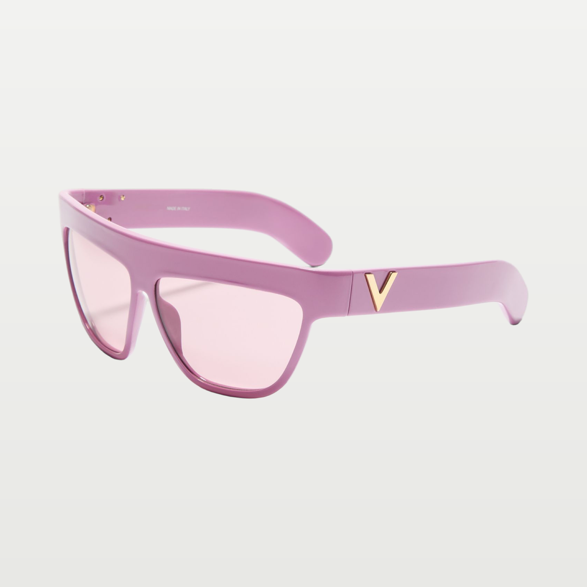 Valentino Geometric Acetate Eyewear — PINK/PINK