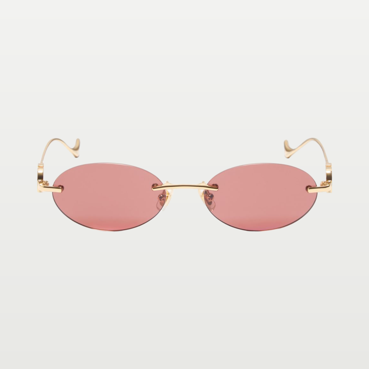 Valentino Geometric Metal Eyewear — GOLD/BROWN