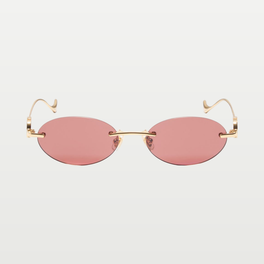 Valentino Geometric Metal Eyewear — GOLD/BROWN